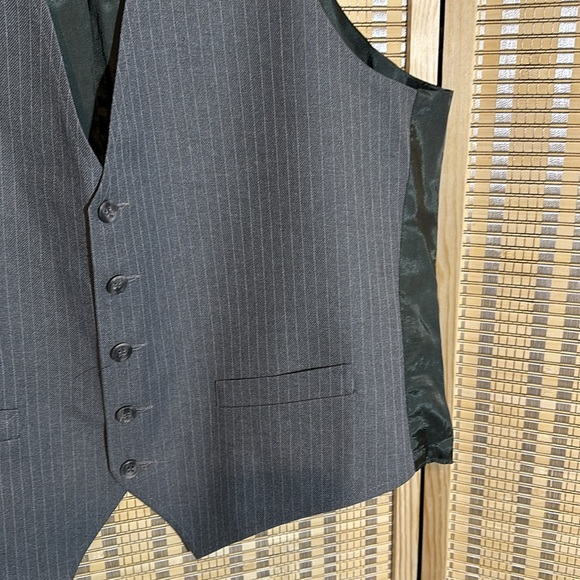 Vintage Men's Two Tone Gray Pinstripe Career Suit Vest No Tags - Picture 4 of 15